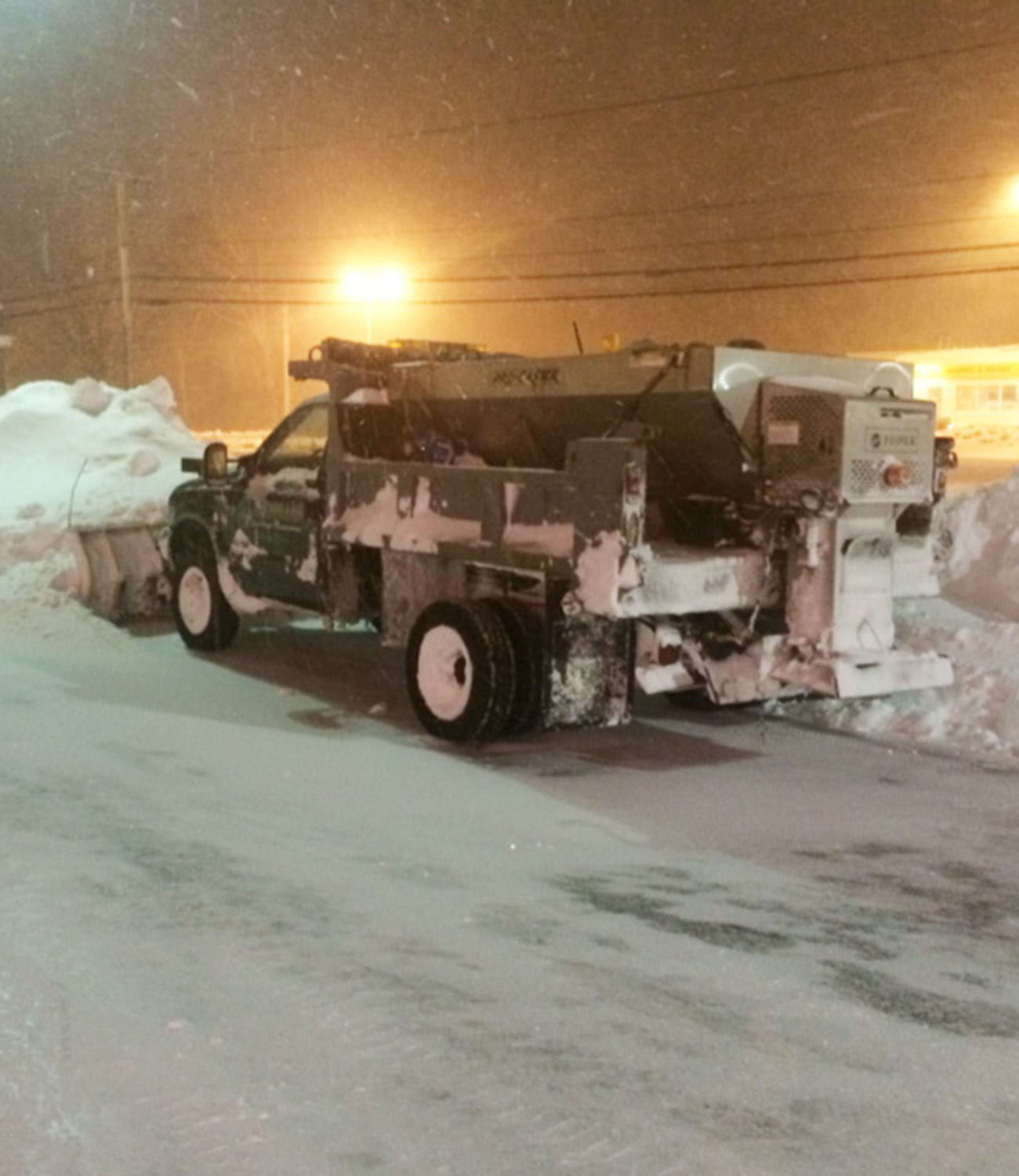 Salting Snow Plow Truck